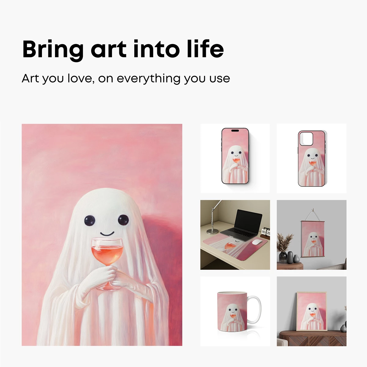 Ghostly Sip: Whimsical Spirit with Rosé - Image 2