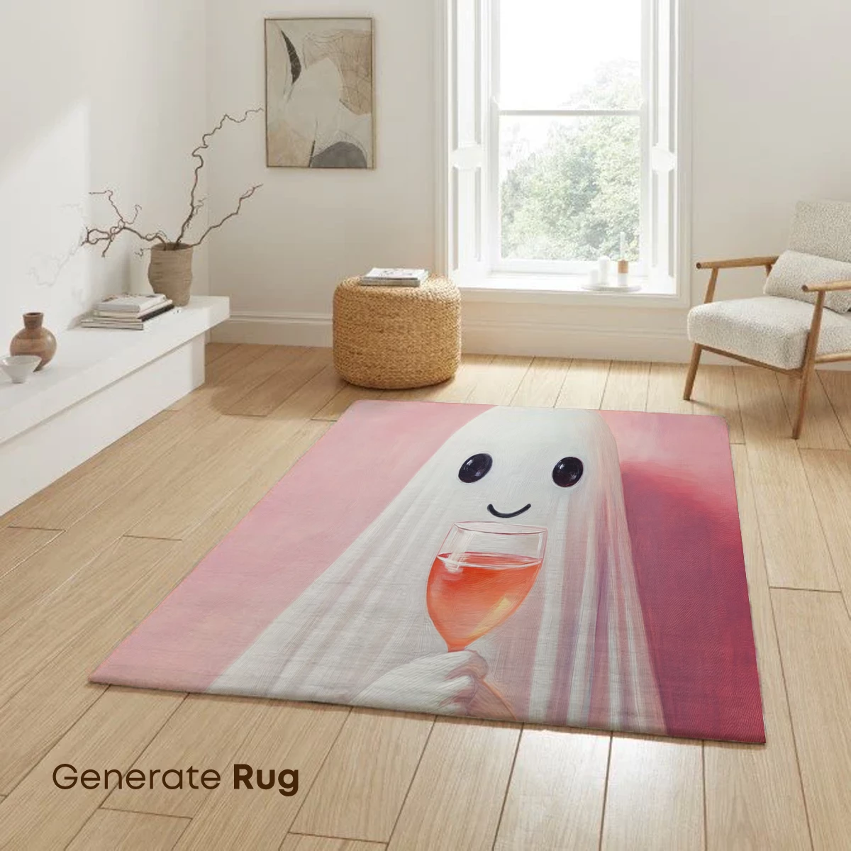 Ghostly Sip: Whimsical Spirit with Rosé - Image 6