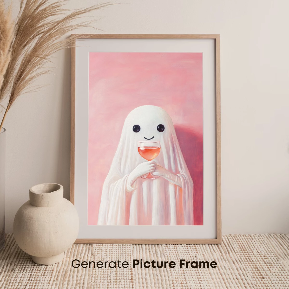 Ghostly Sip: Whimsical Spirit with Rosé - Image 7