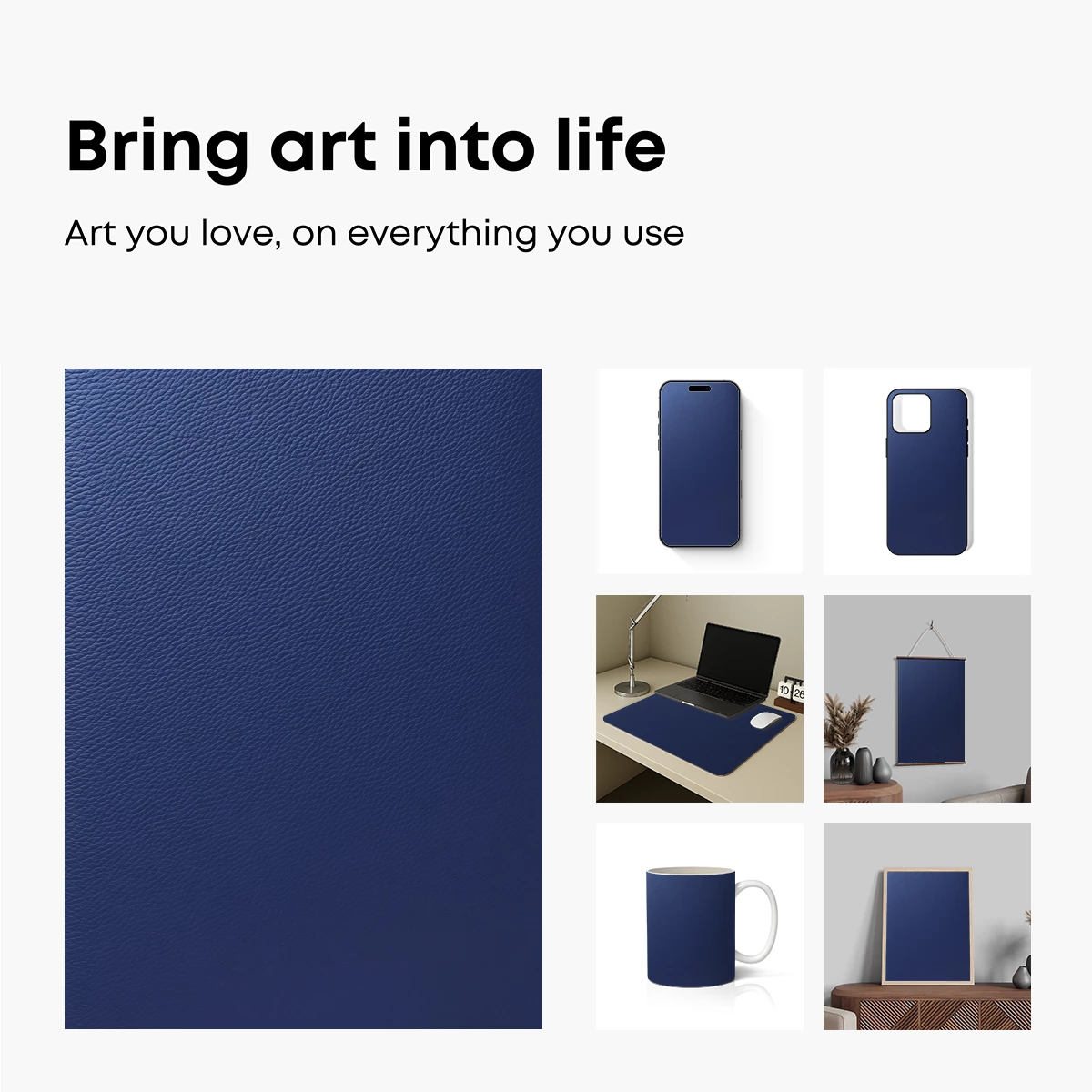 Deep Blue Leather Texture - Image 2