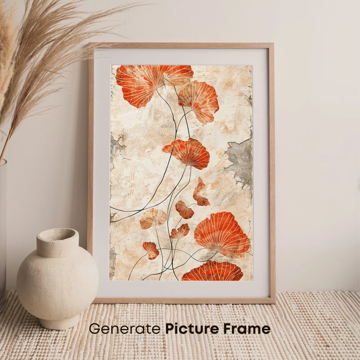Autumn Ginkgo Elegance: Abstract Botanical Art - Image 7