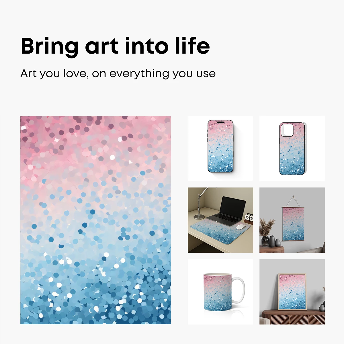 Gradient Glitter Symphony: Pink to Blue Ombre - Image 2