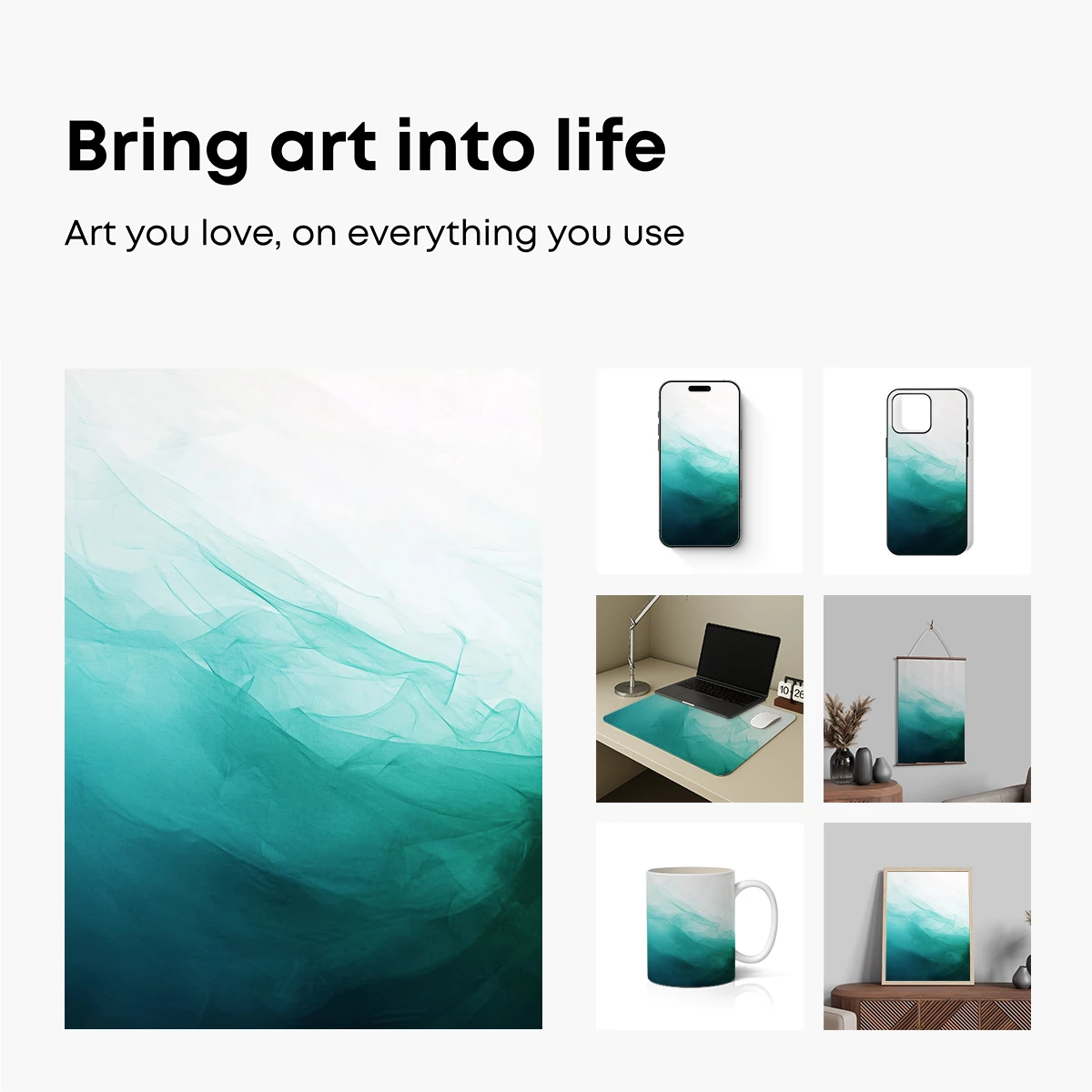 Ethereal Teal Tulle Waves - Image 2