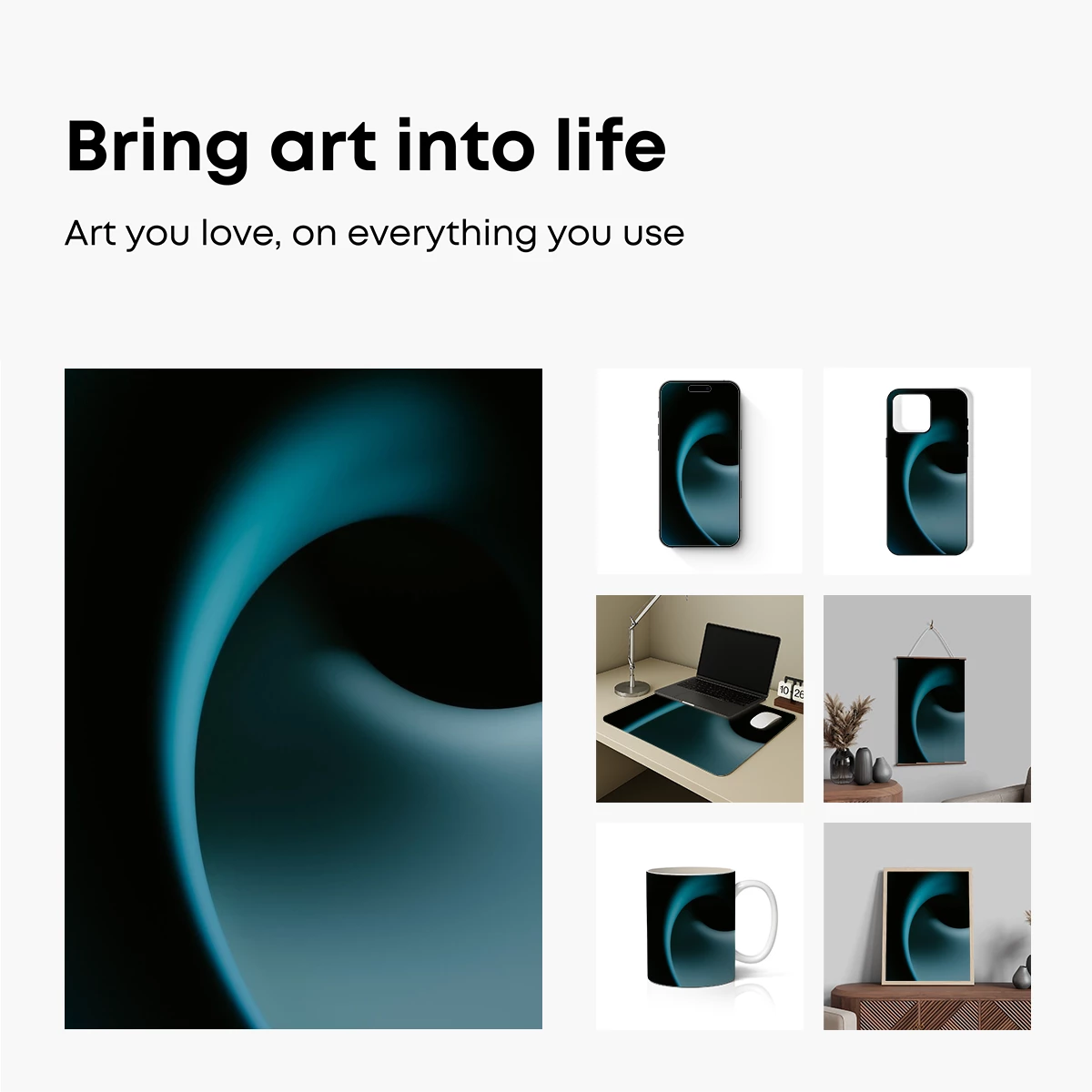 Ethereal Teal Spiral: A Dance of Light and Shadow - Image 2