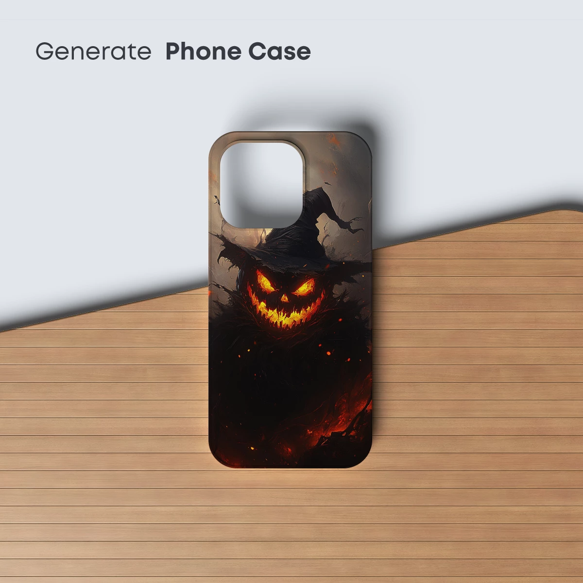 Fiery Pumpkin Witch: Halloween Horror Art - Image 3