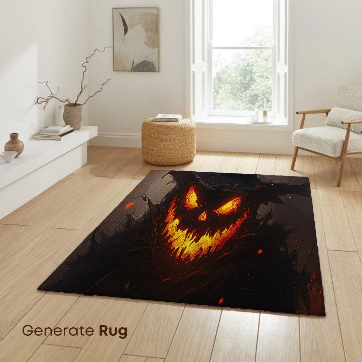 Fiery Pumpkin Witch: Halloween Horror Art - Image 6