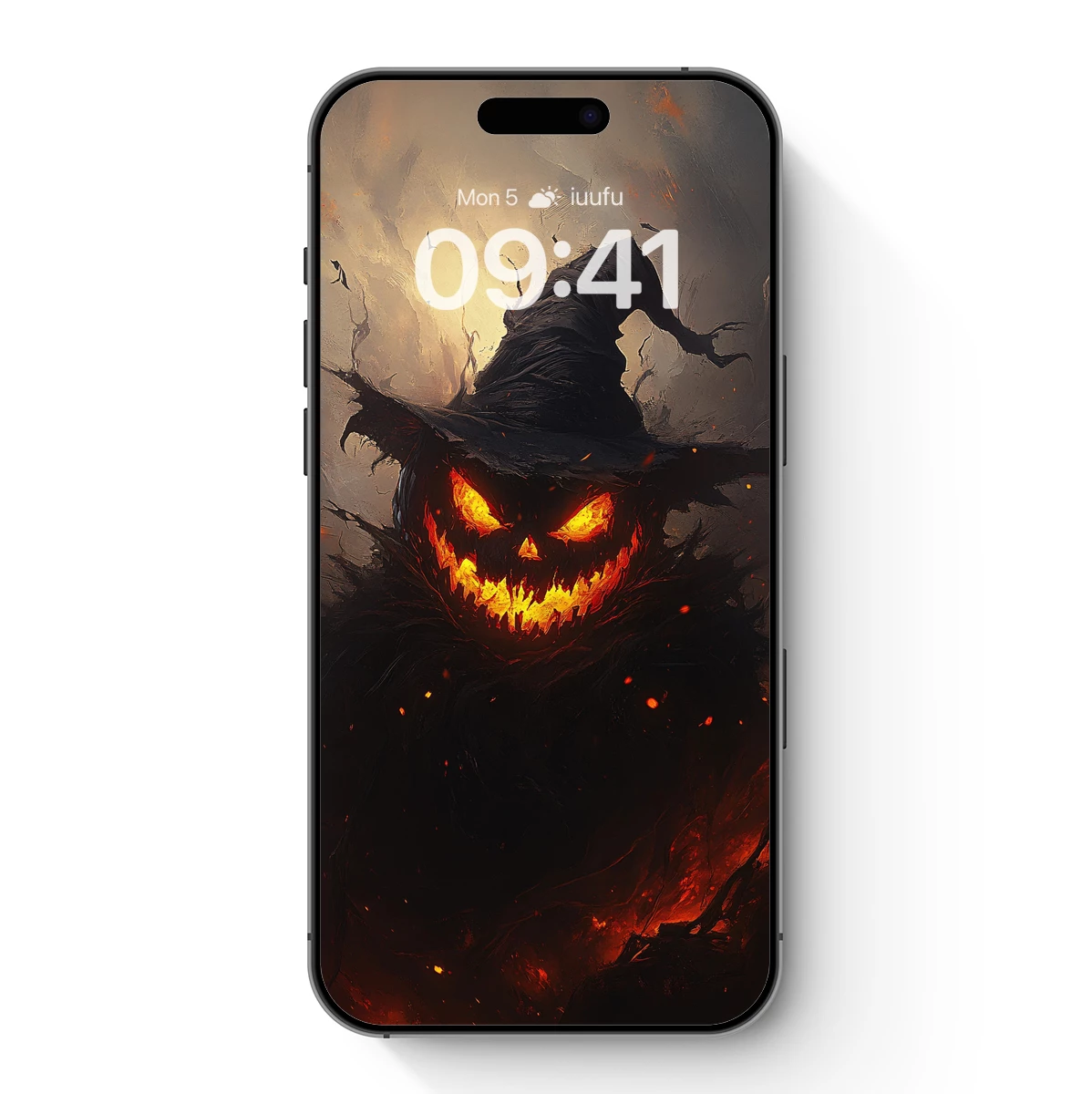 Fiery Pumpkin Witch: Halloween Horror Art