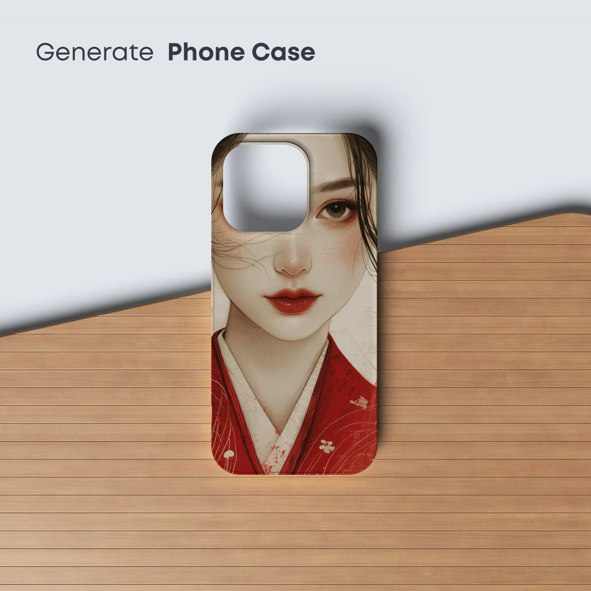 Elegant Geisha in Vermilion Kimono: Timeless Beauty Reimagined - Image 3