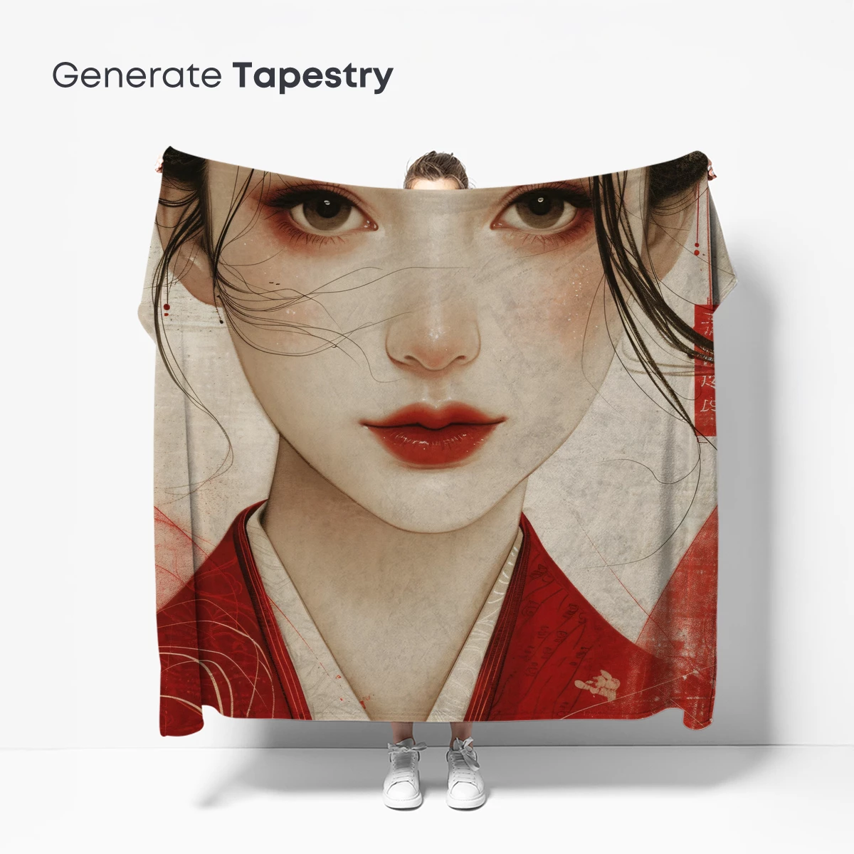 Elegant Geisha in Vermilion Kimono: Timeless Beauty Reimagined - Image 5