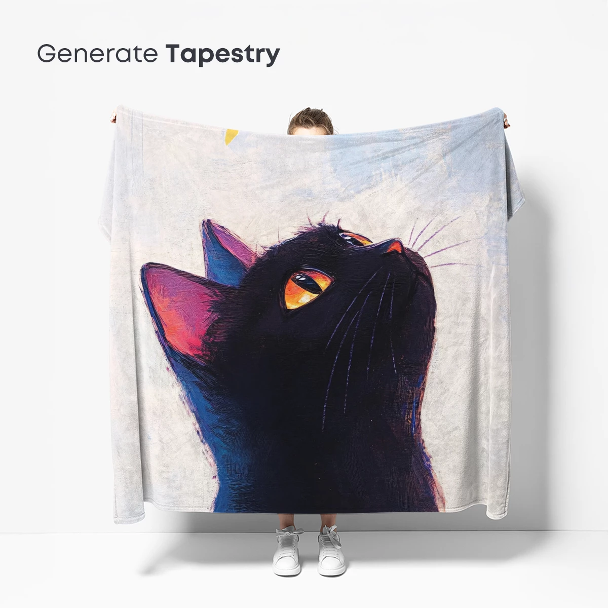 Ethereal Gaze: Black Cat in Dreamy Pastels - Image 5