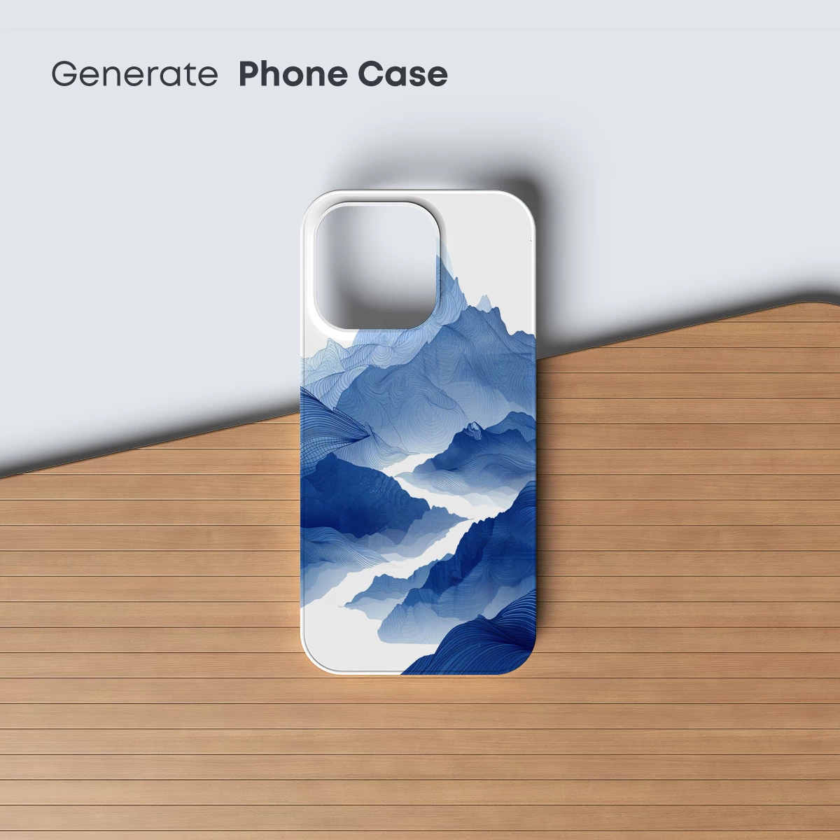 Blue Line Art Mountains: A Zen Landscape Symphony - Image 3