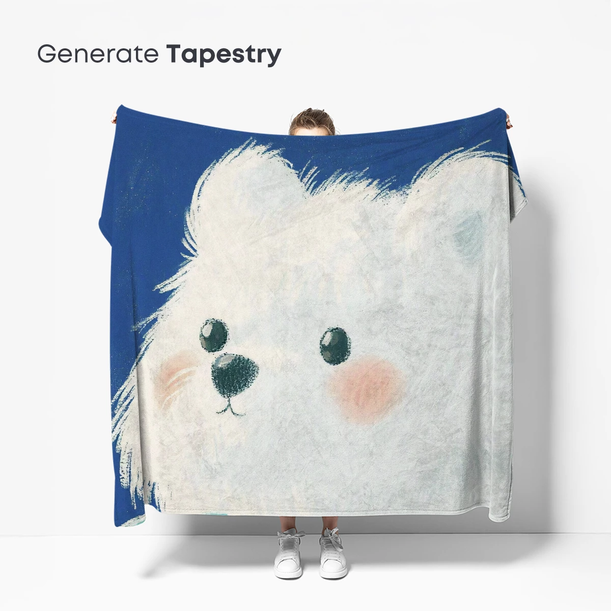 Fluffy Bear with Teal Fish: Whimsical Night Sky Art - Image 5