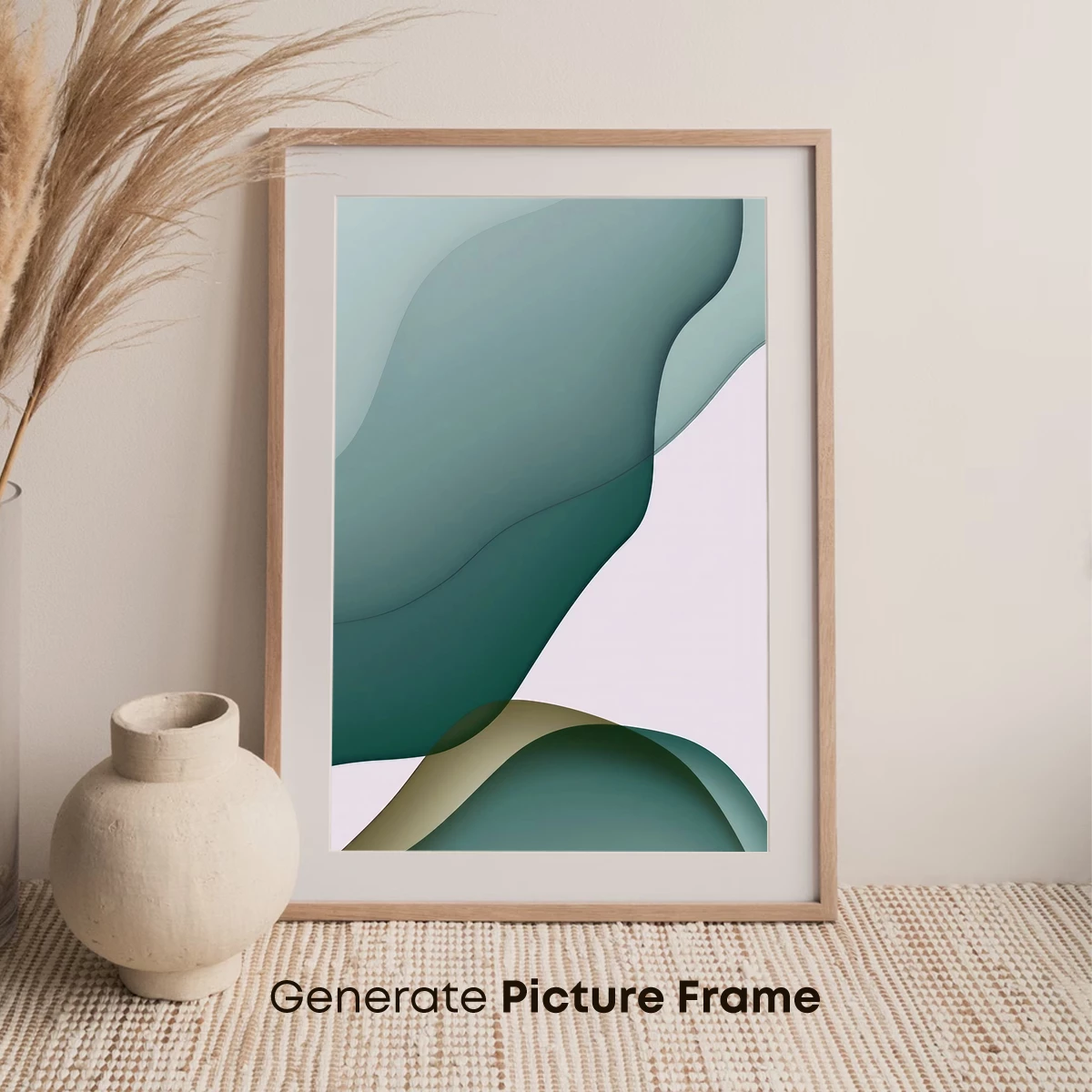 Fluid Teal Elegance: Abstract Waves in Harmony - Image 7
