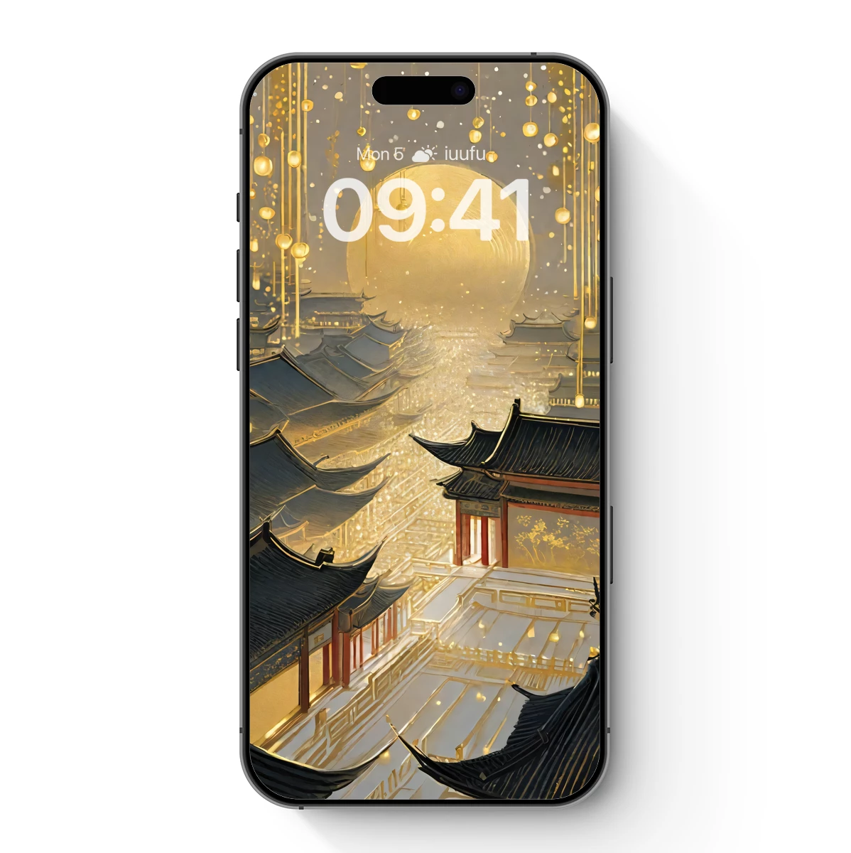Golden Moonlit Temple Reflections