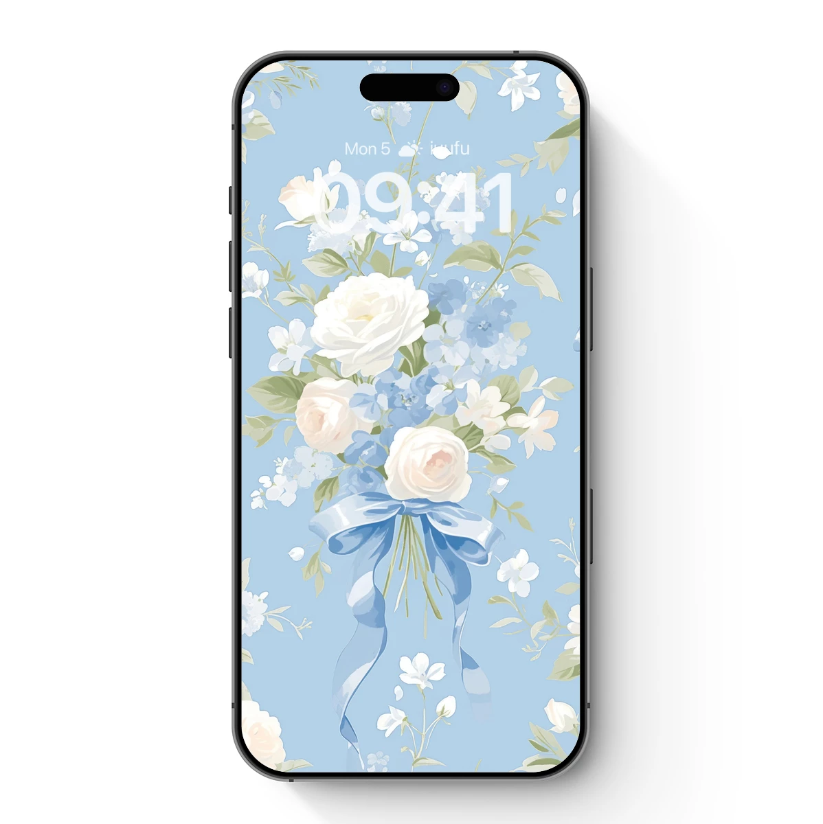 Elegant Blue Ribbon Bouquet