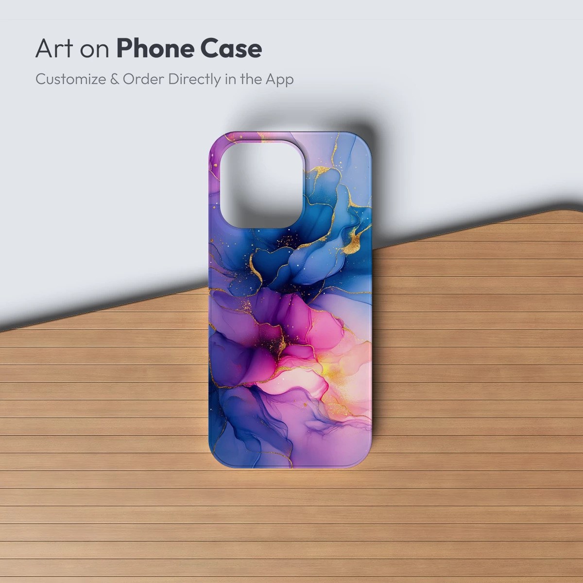 Ethereal Ink Symphony: Gold-Trimmed Fluid Art - Image 2