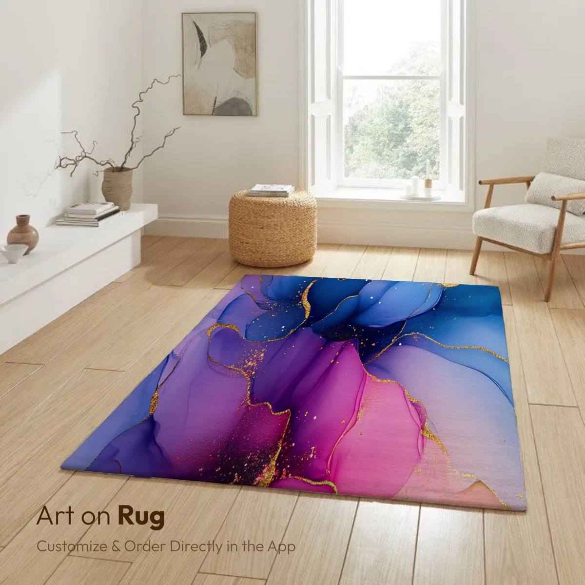 Ethereal Ink Symphony: Gold-Trimmed Fluid Art - Image 5