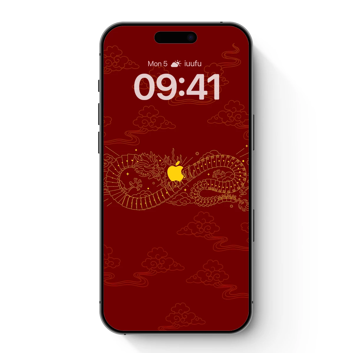 Golden Dragon Embraces Apple Logo
