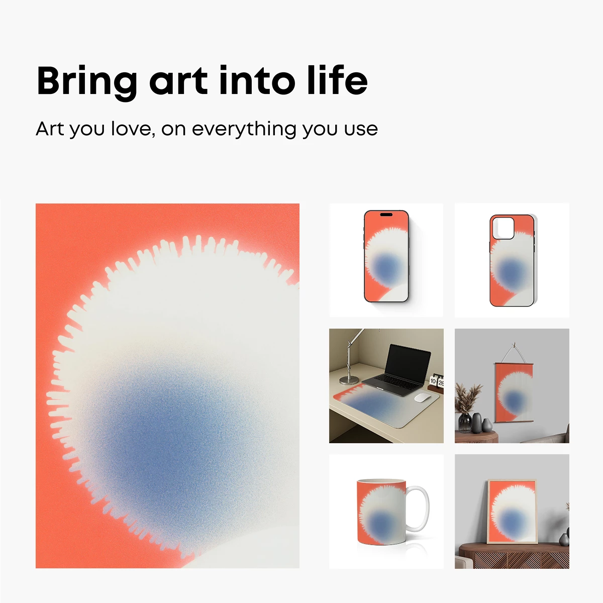 Coral Dawn: Abstract Gradient Bloom - Image 2