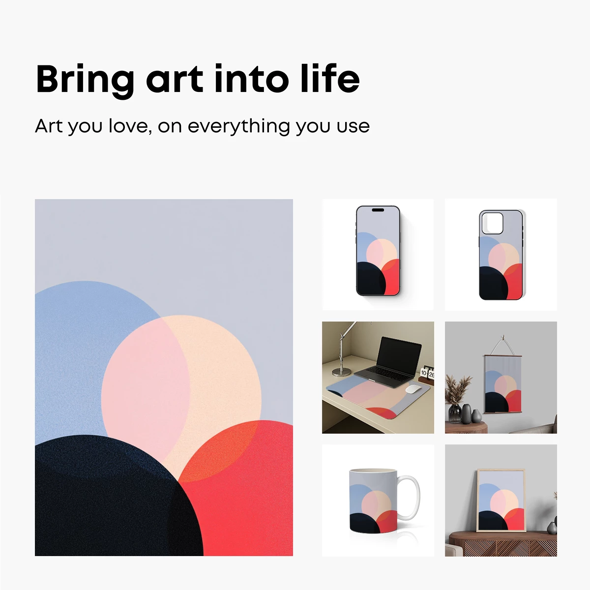 Geometric Harmony: Pastel Circles in Abstract Balance - Image 2