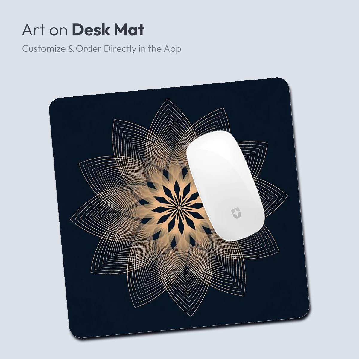 Ethereal Lotus Bloom: Golden Lines on Midnight Blue - Image 4