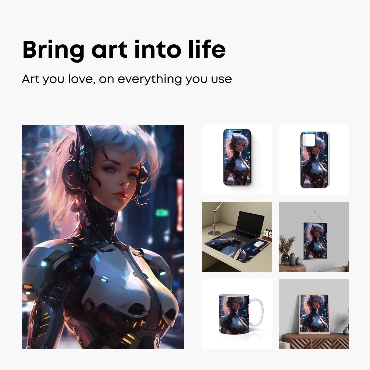 Cybernetic Muse: Futuristic Warrior in Neon City - Image 2