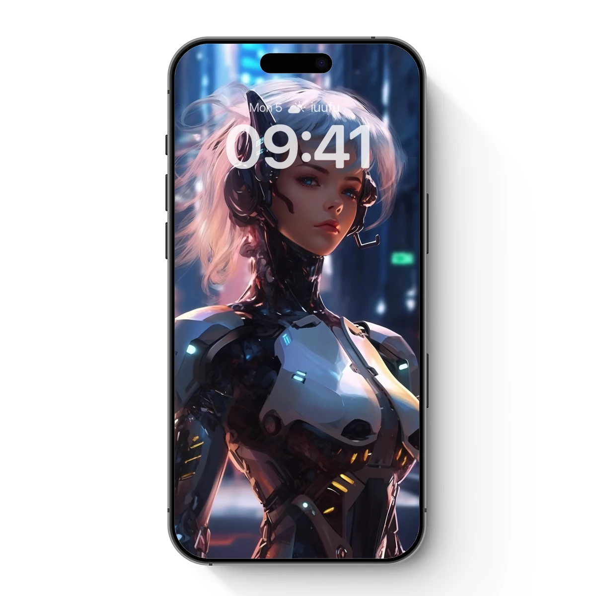 Cybernetic Muse: Futuristic Warrior in Neon City