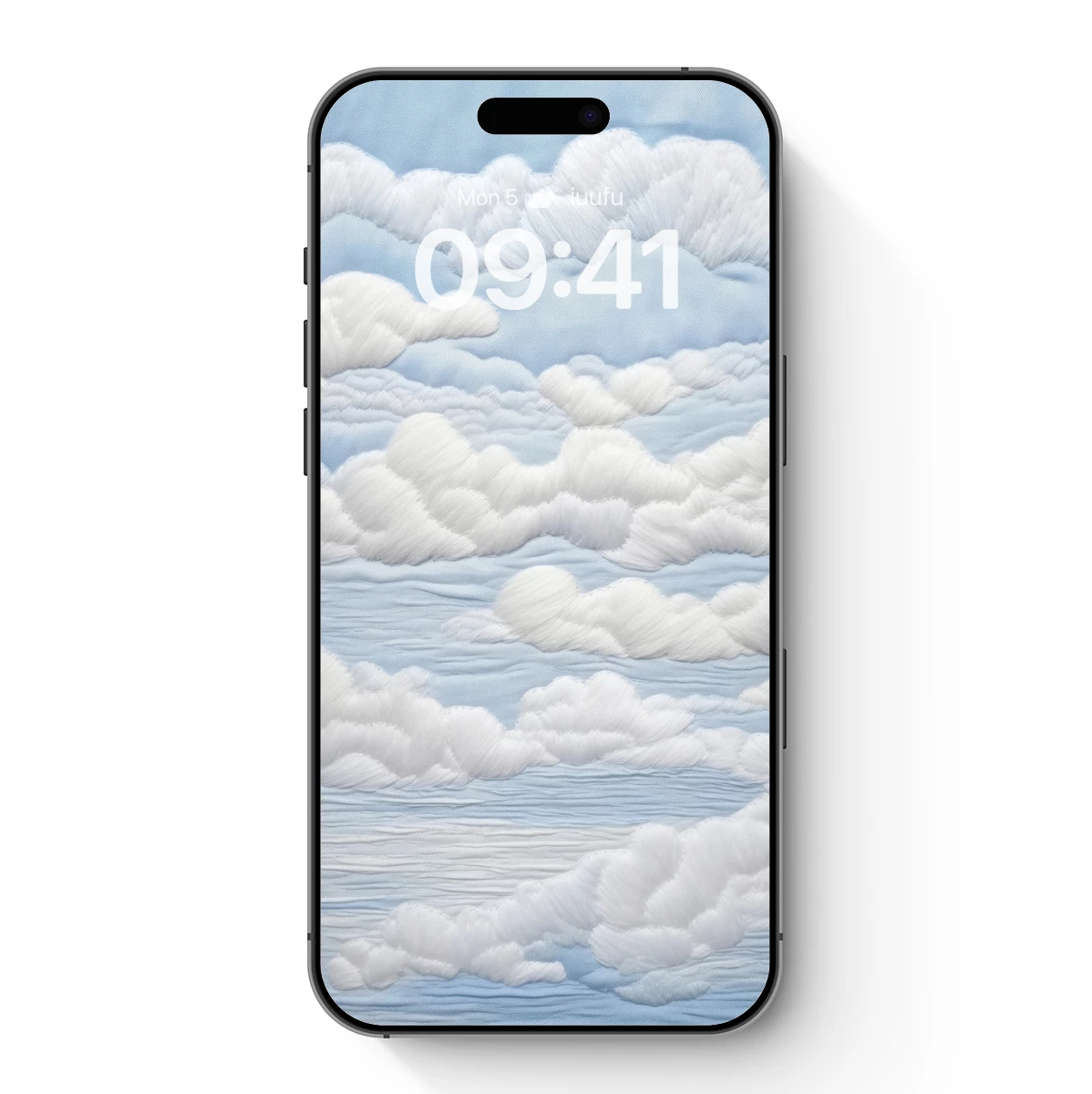 Embroidered Cloudscape: Soft Threads in Sky Blue