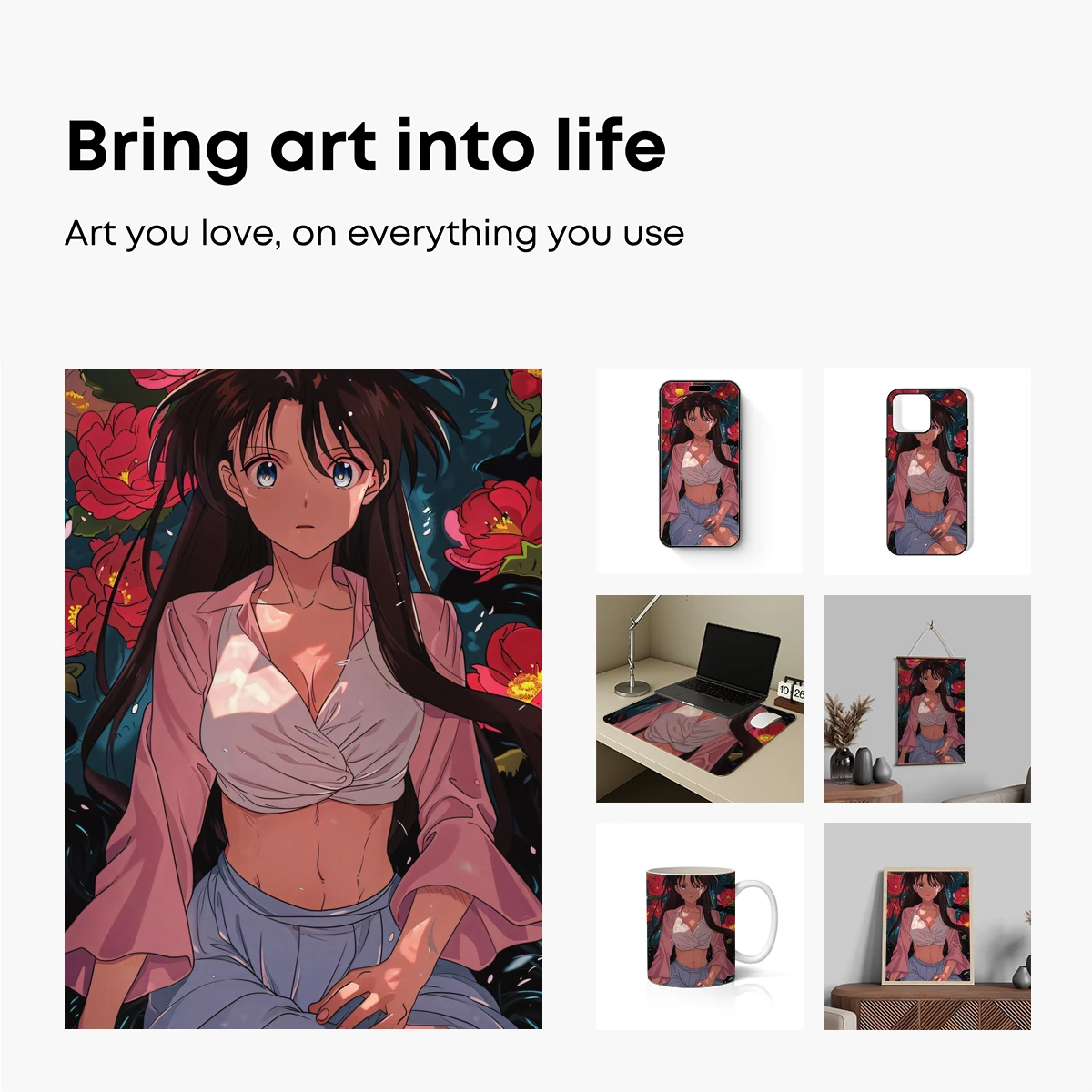 Enchanted Garden Muse: Anime Elegance Amidst Blossoms - Image 2