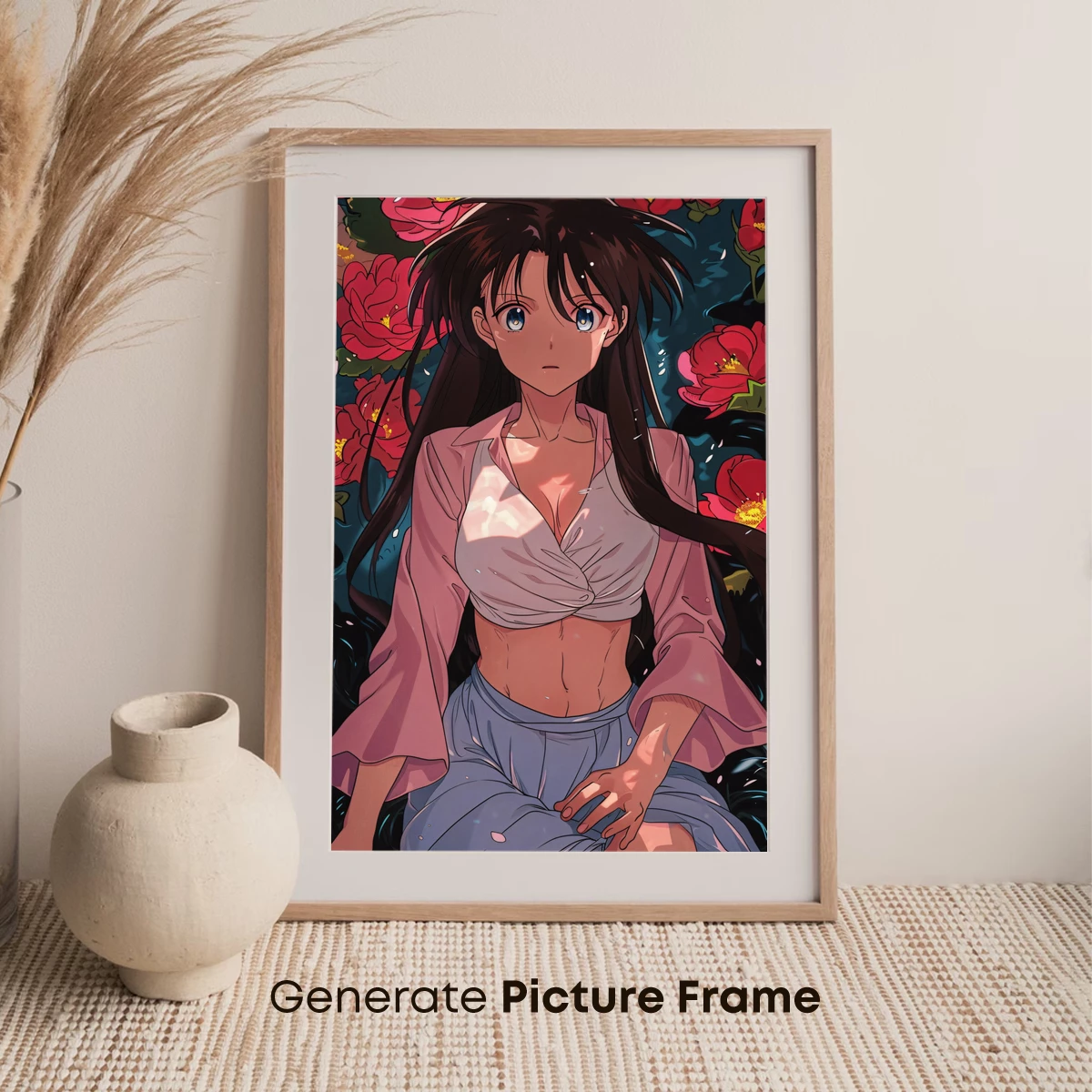 Enchanted Garden Muse: Anime Elegance Amidst Blossoms - Image 7