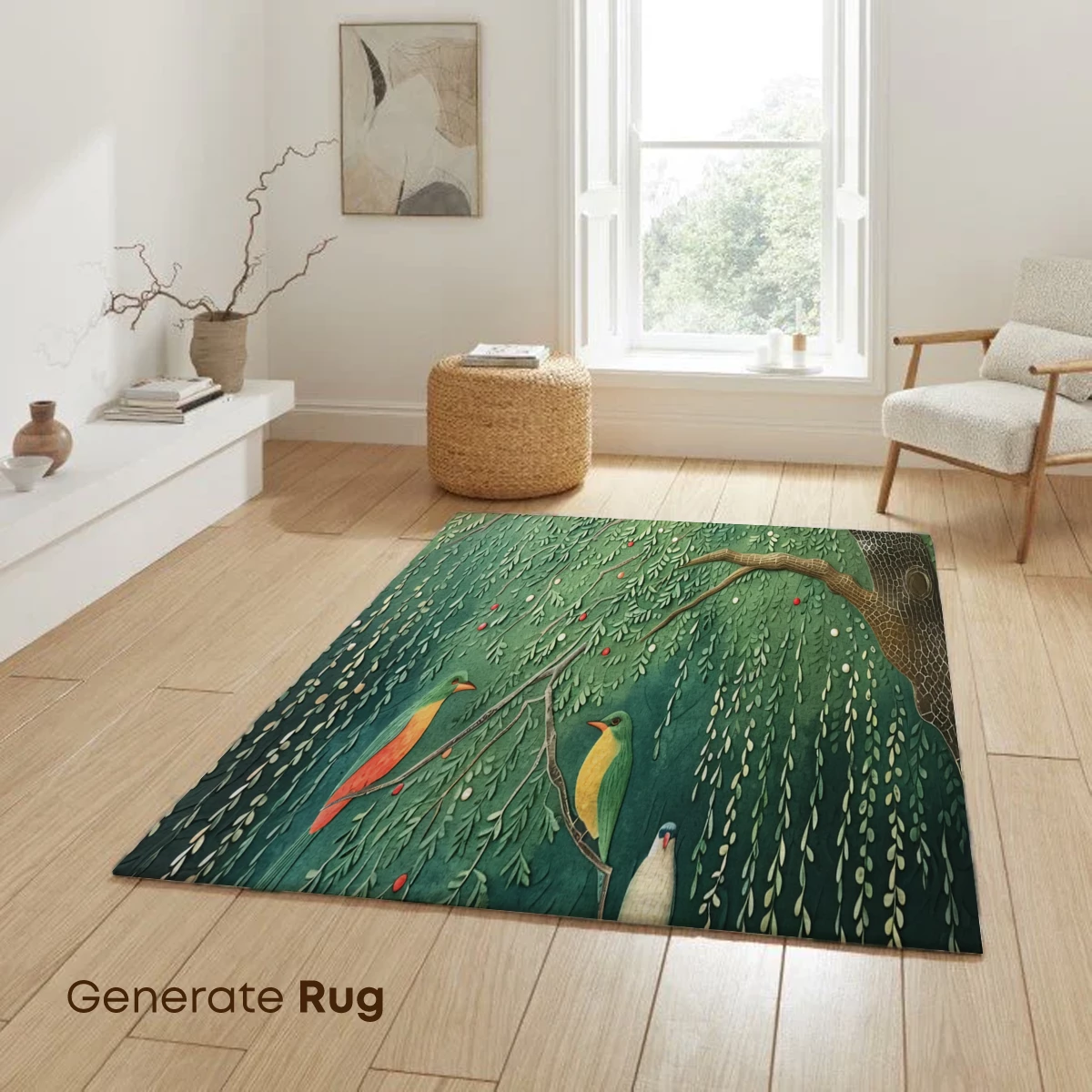 Enchanted Avian Canopy: A Verdant Tapestry of Birds and Branches - Image 6