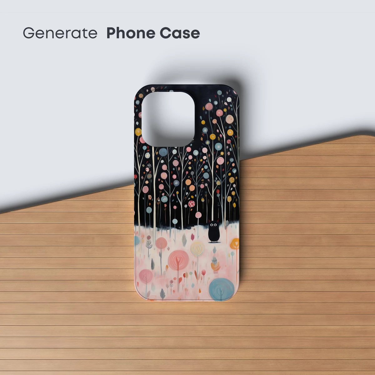 Enchanted Night Forest: Whimsical Trees and a Curious Owl - Image 3