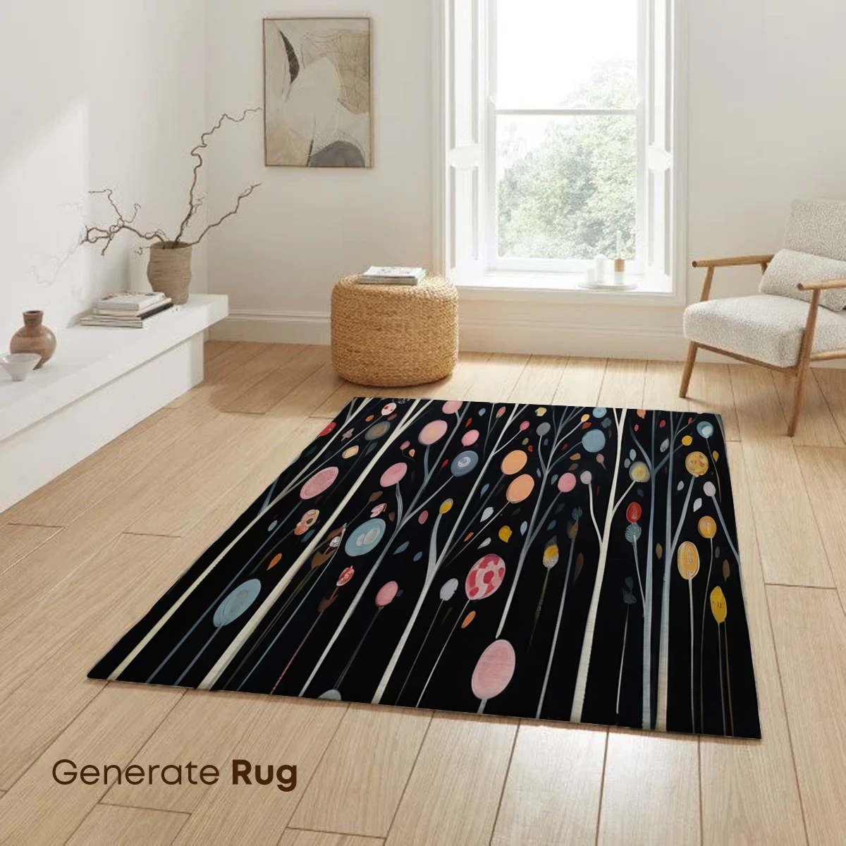 Enchanted Night Forest: Whimsical Trees and a Curious Owl - Image 6