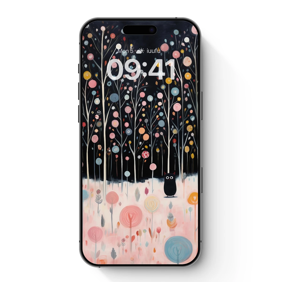 Enchanted Night Forest: Whimsical Trees and a Curious Owl