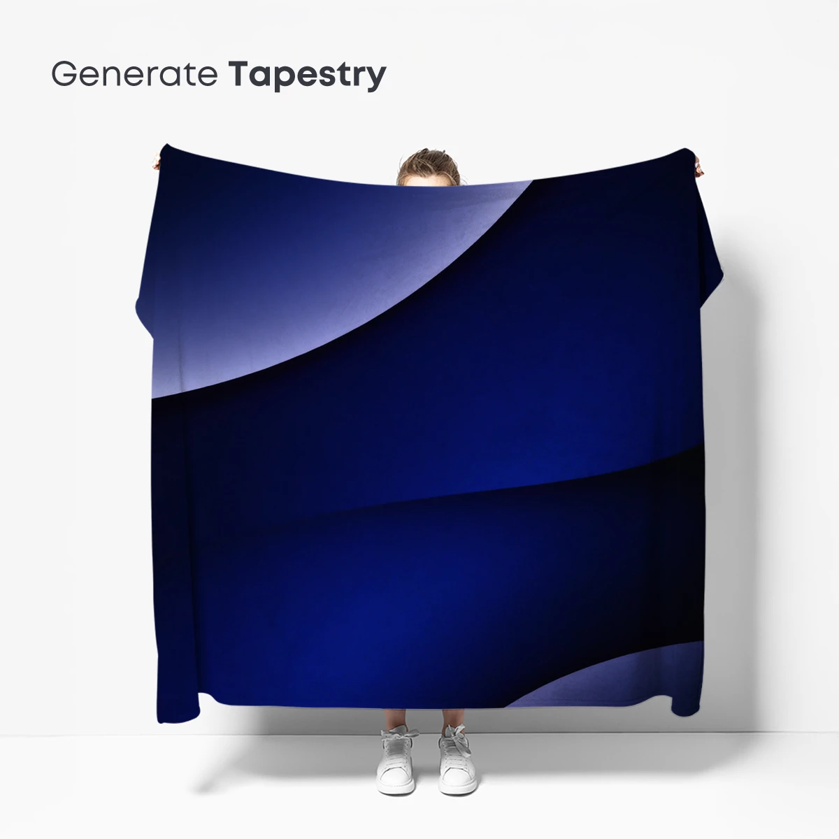 Eclipse of Serenity: Blue Abstract Curves - Image 5