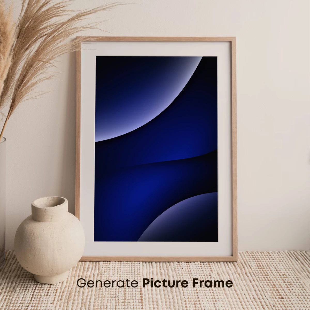 Eclipse of Serenity: Blue Abstract Curves - Image 7