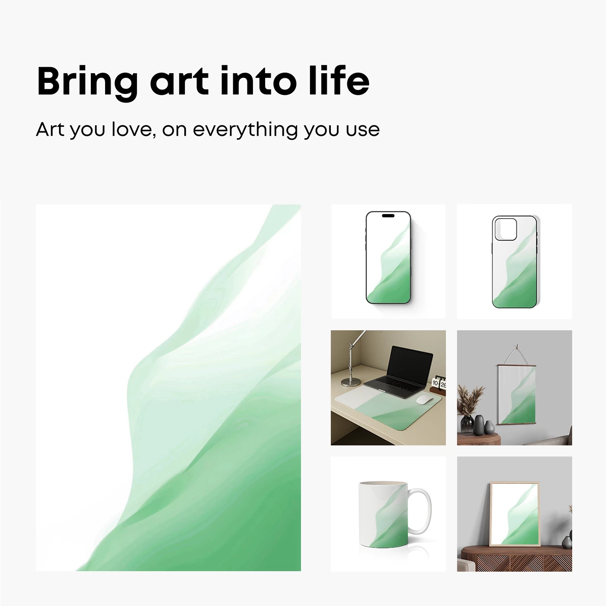 Ethereal Green Waves: Abstract Fluidity - Image 2