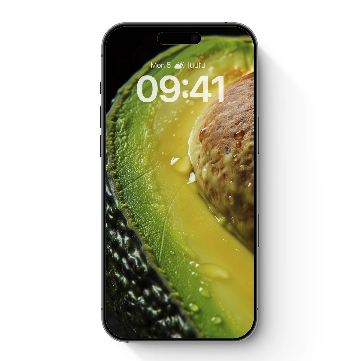 Avocado's Luminous Heart: Dew-Drenched Elegance