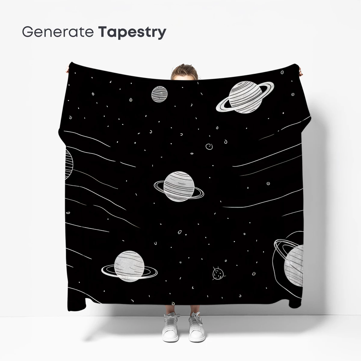 Cosmic Sketch: Hand-Drawn Planets in Night Sky - Image 5