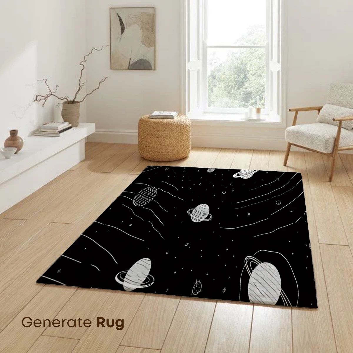 Cosmic Sketch: Hand-Drawn Planets in Night Sky - Image 6