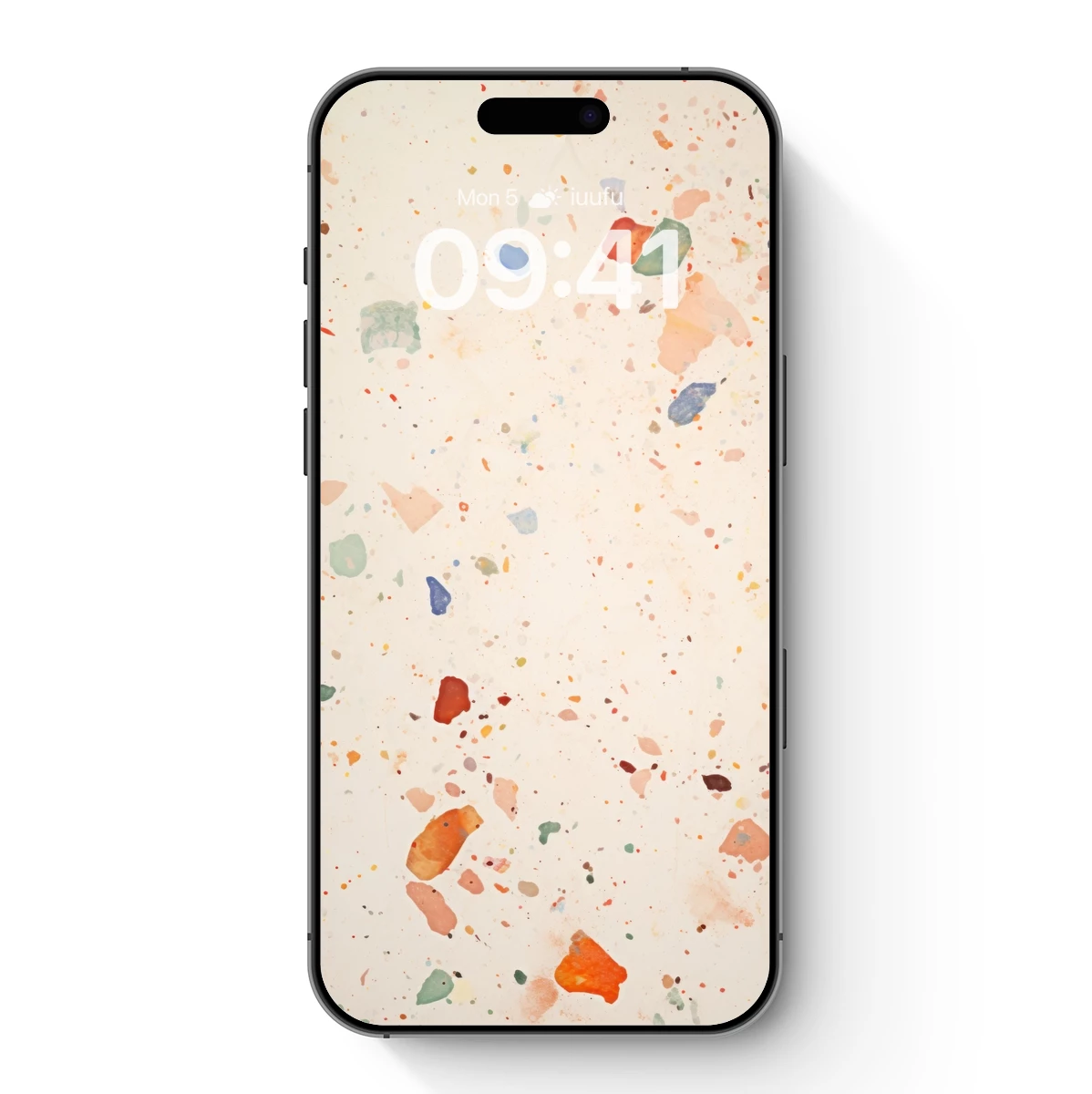 Abstract Terrazzo Canvas: Colorful Flecks on Cream