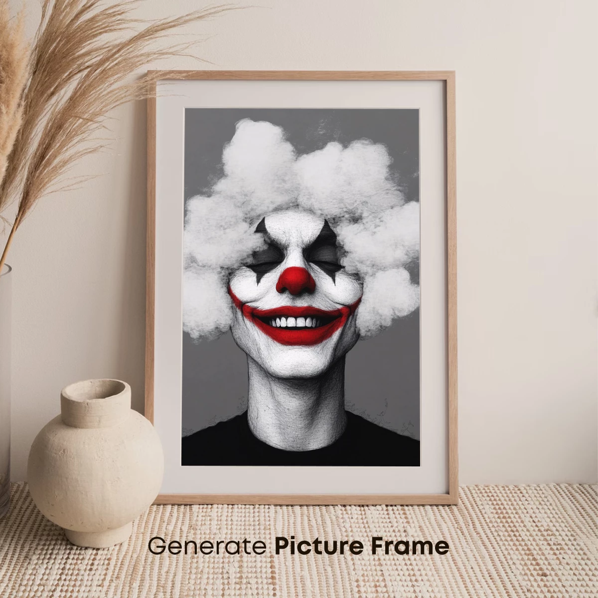 Clown in Clouds: Surreal Smiles and Smoke - Image 7
