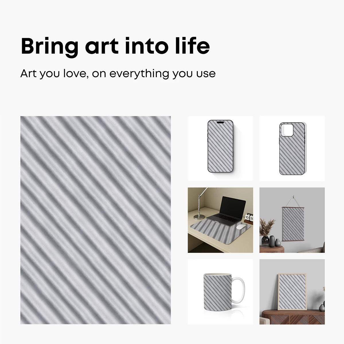 Diagonal Stripes in Monochrome Elegance - Image 2