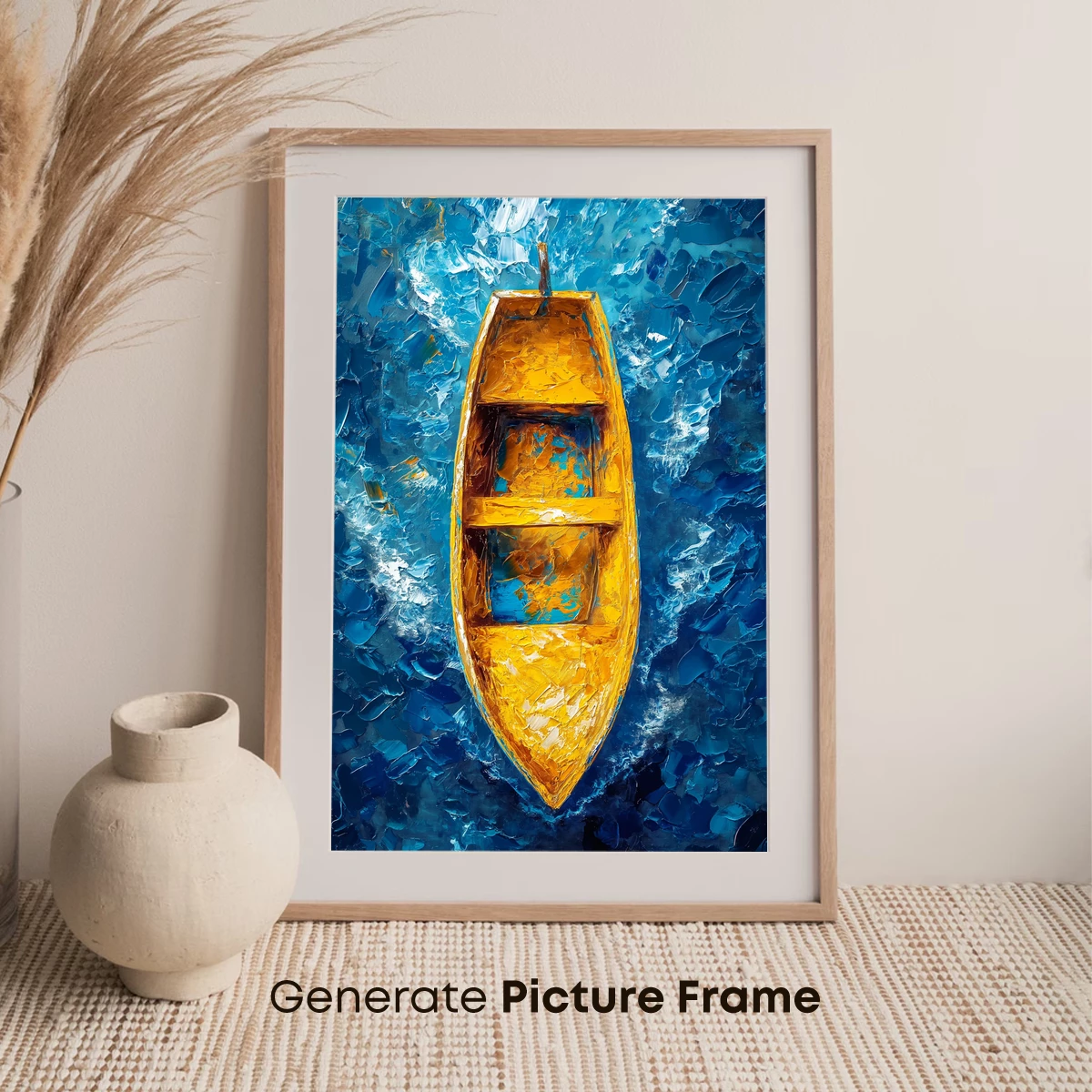 Golden Boat on Turquoise Waves - Image 7