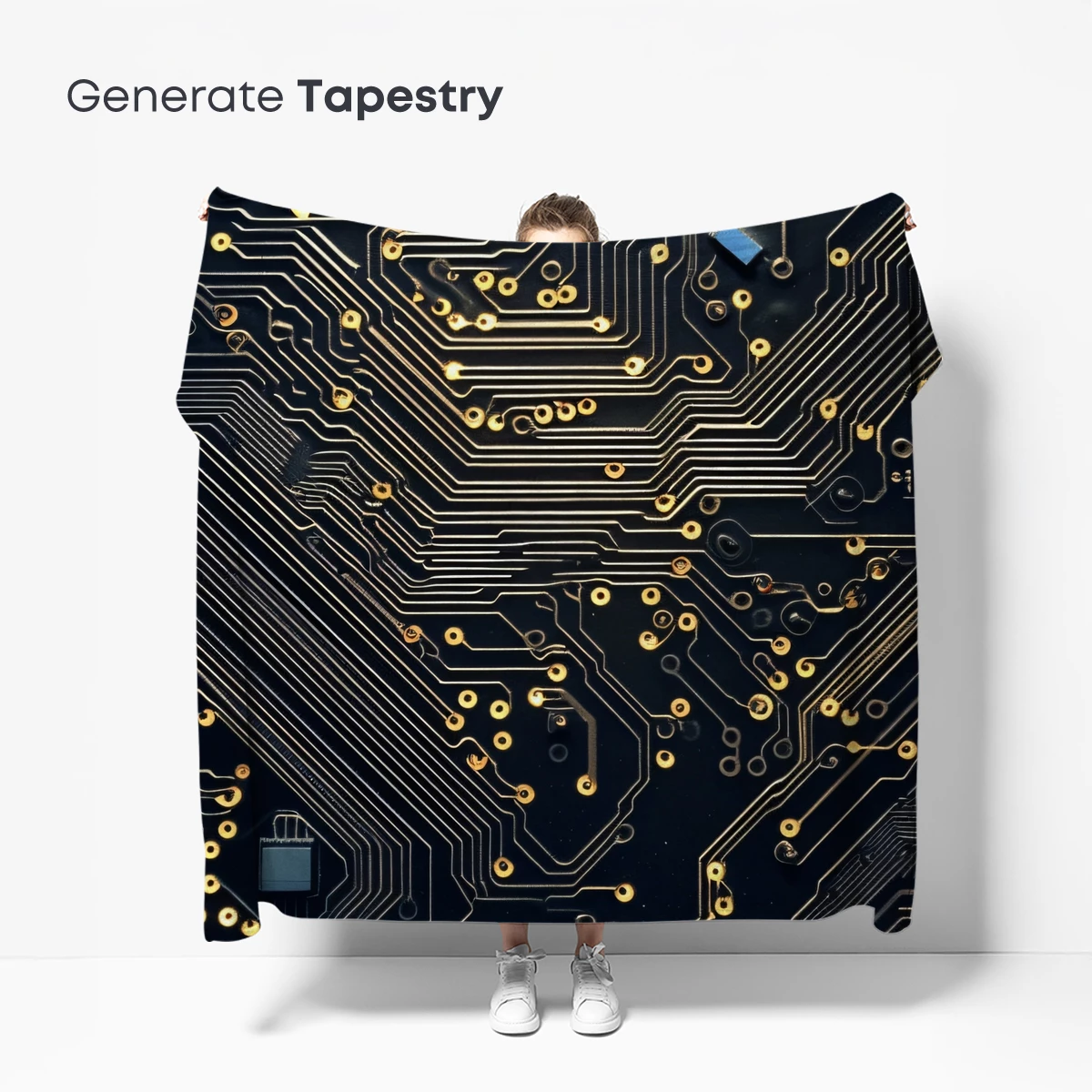 Circuit Symphony: Golden Traces on Midnight Canvas - Image 5