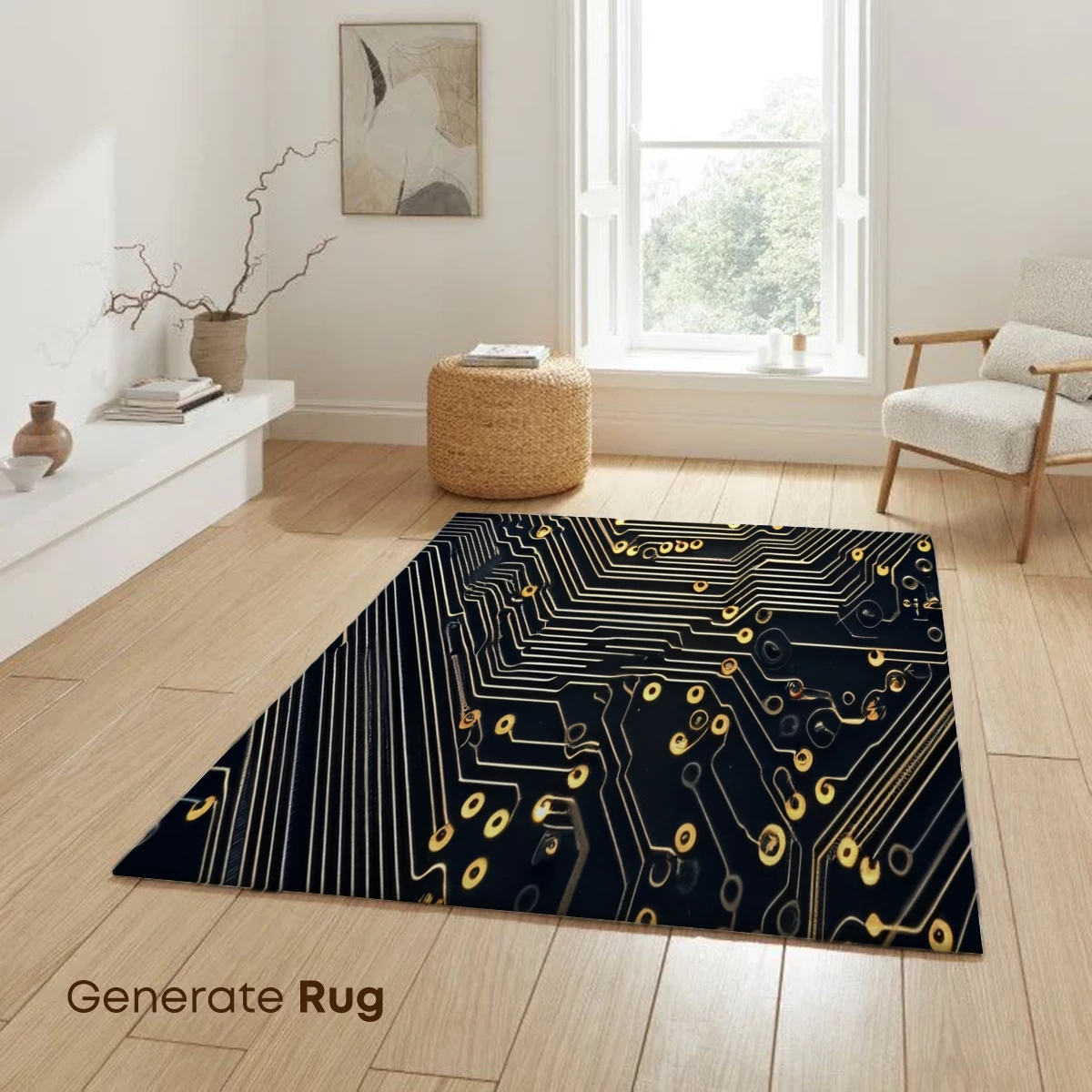 Circuit Symphony: Golden Traces on Midnight Canvas - Image 6