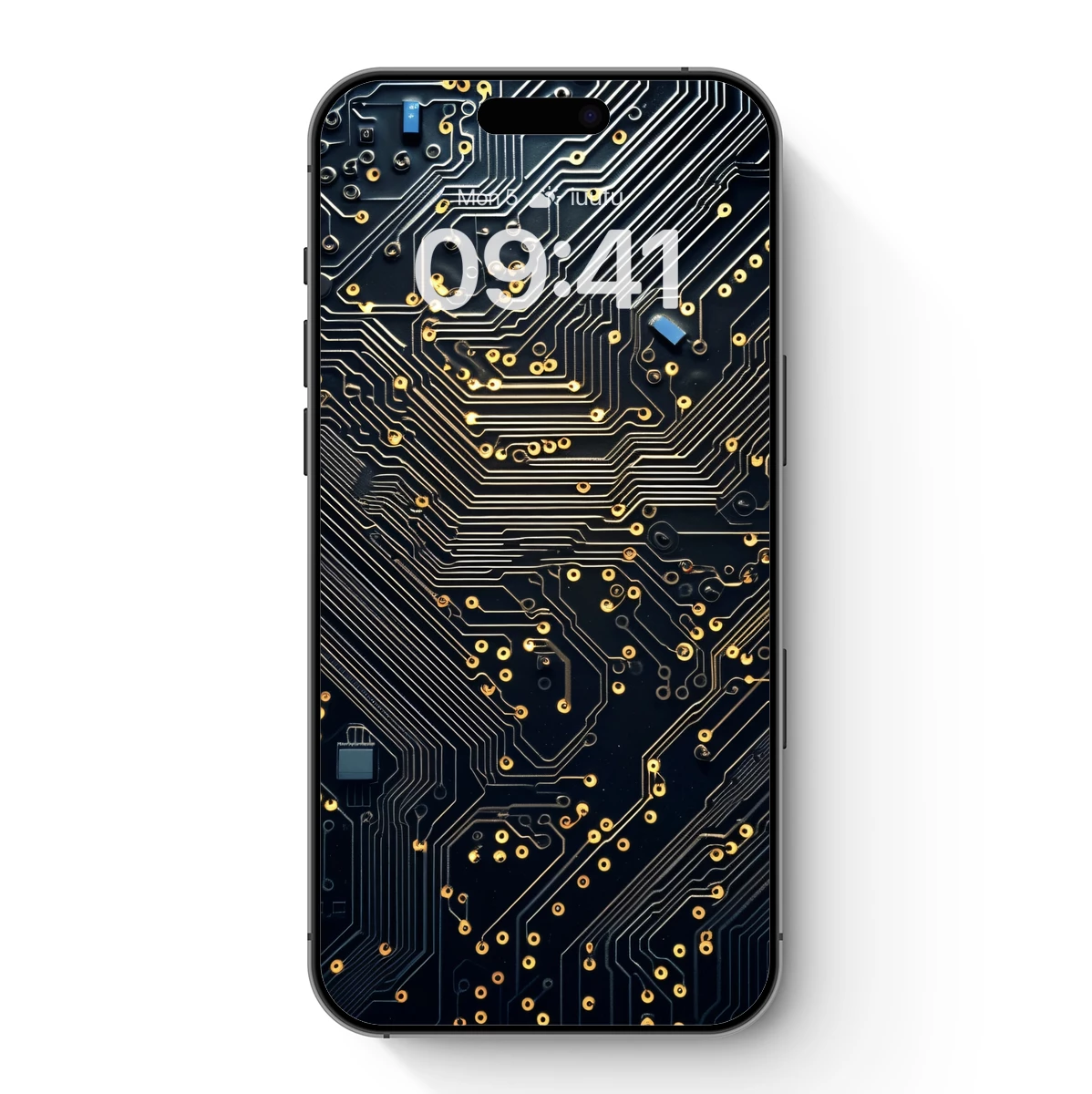 Circuit Symphony: Golden Traces on Midnight Canvas