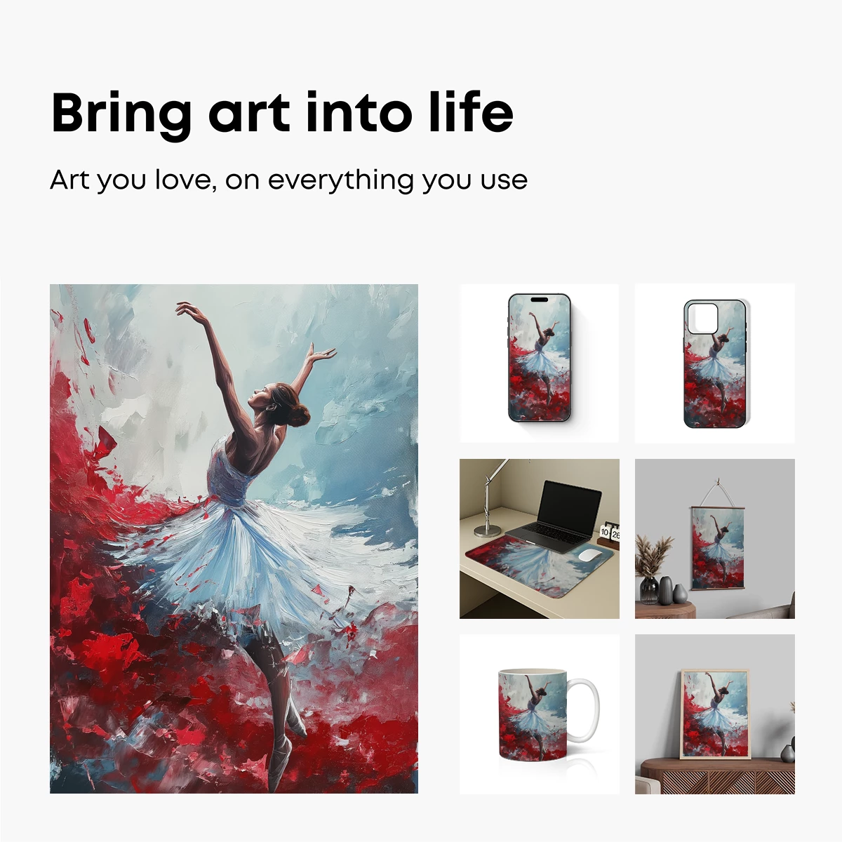 Ethereal Ballet: Red and White Elegance - Image 2