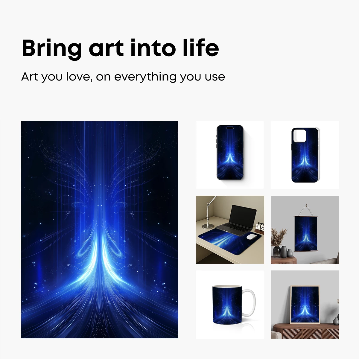 Blue Cosmic Vortex: A Symphony of Light Trails - Image 2