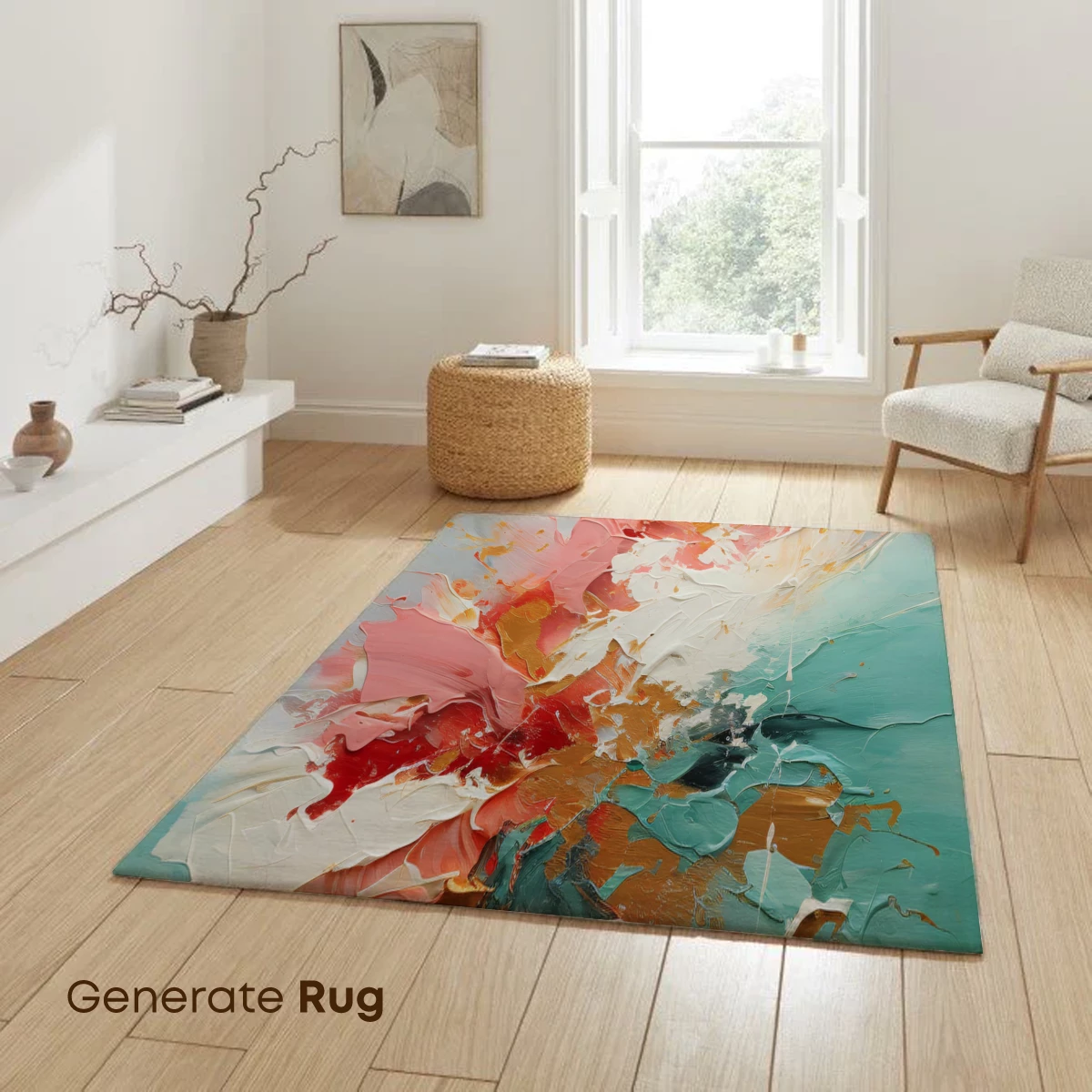 Abstract Floral Burst: Modern Palette Knife Artistry - Image 6